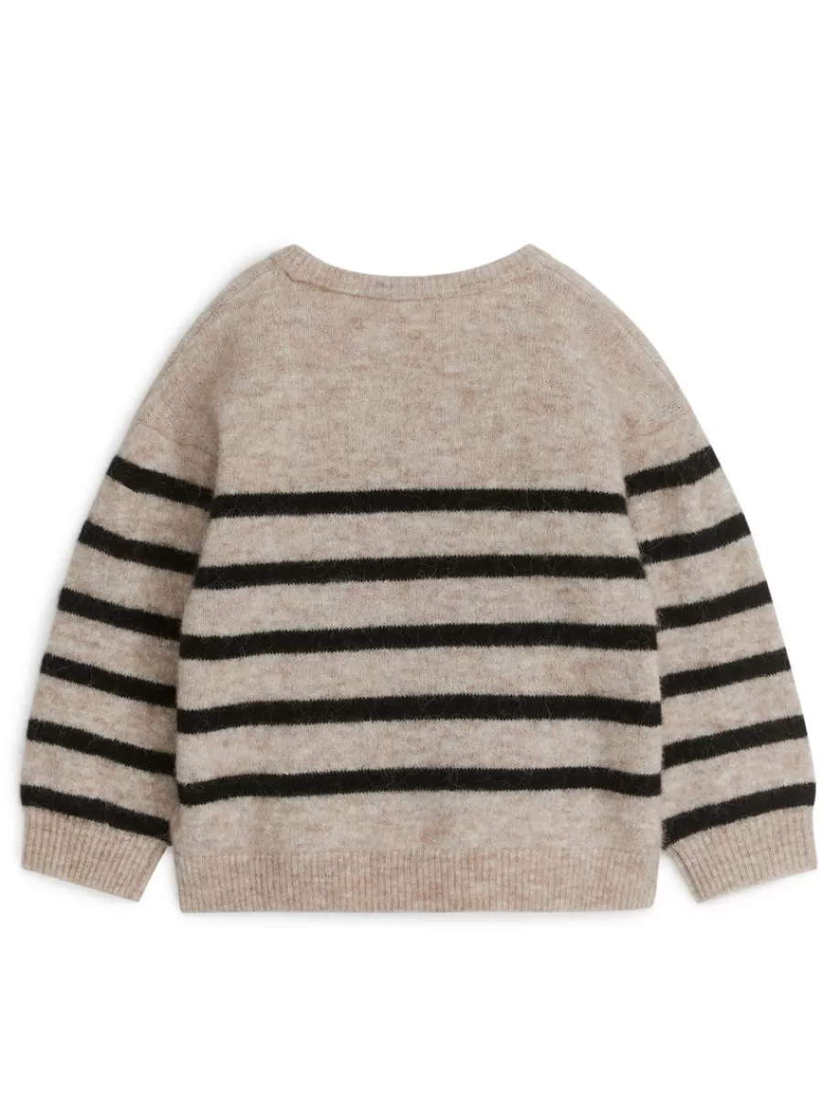 Shop ARKET Relaxed Alpaca-Wool Blend Jumper Beige/Black