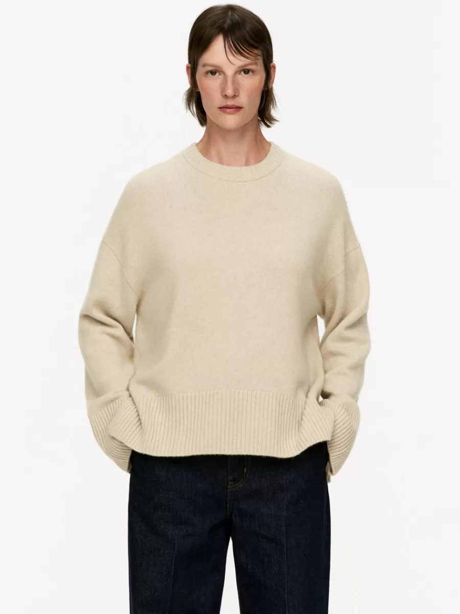 Discount ARKET Relaxed Cashmere-Wool Jumper Beige