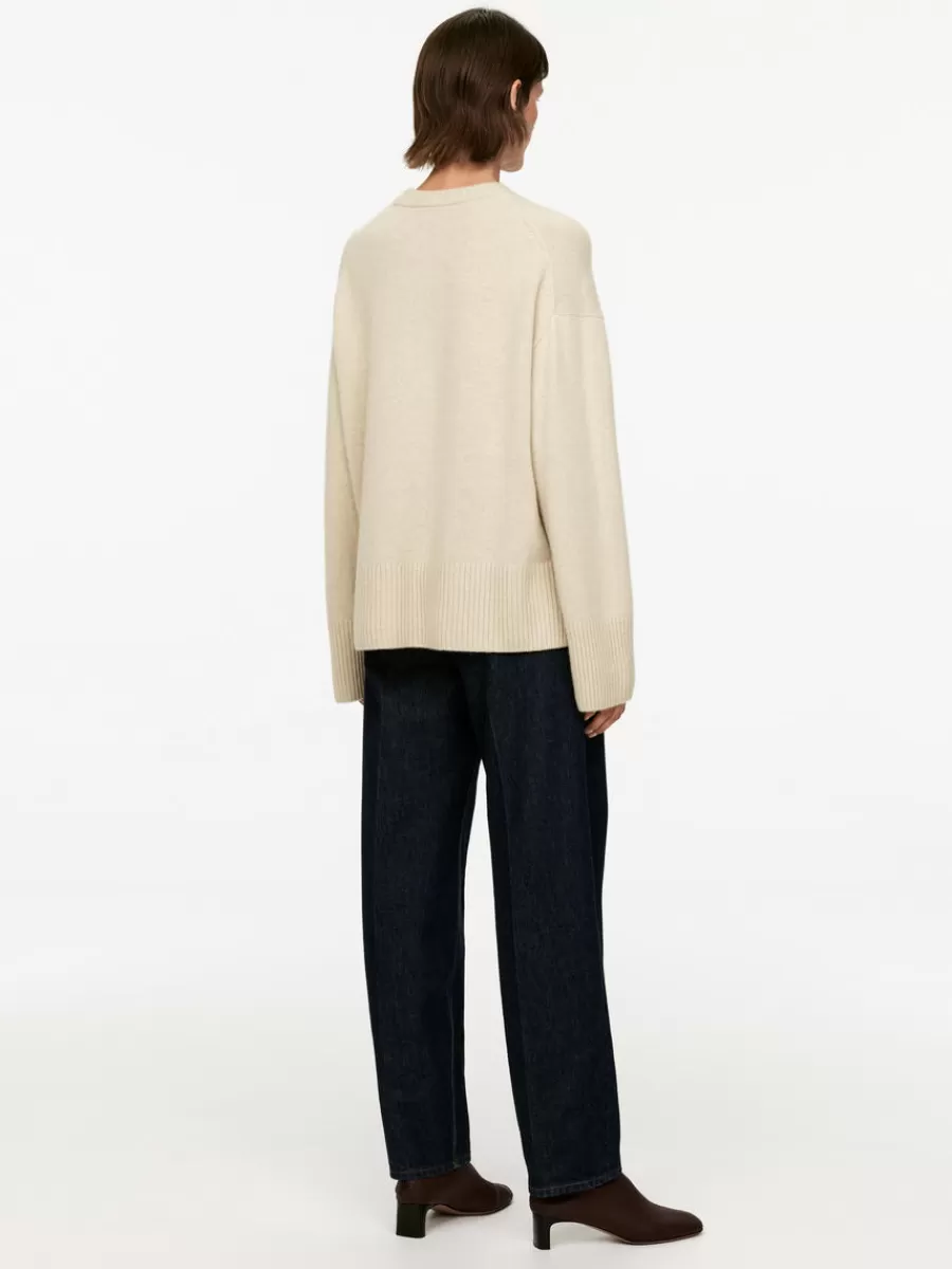 Discount ARKET Relaxed Cashmere-Wool Jumper Beige