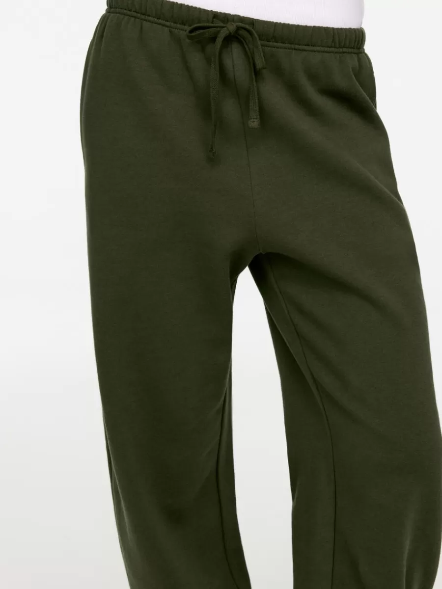 Hot ARKET Relaxed Cotton Sweatpants Dark Khaki Green