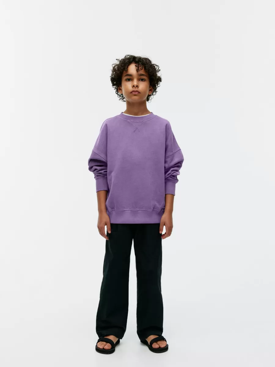 Cheap ARKET Relaxed Cotton Sweatshirt Purple
