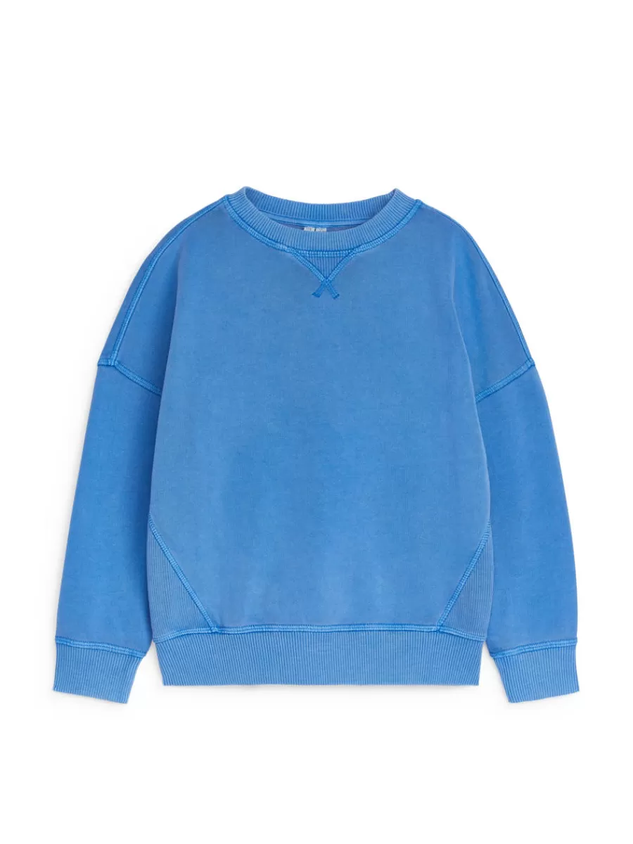 Shop ARKET Relaxed Cotton Sweatshirt Bright Blue