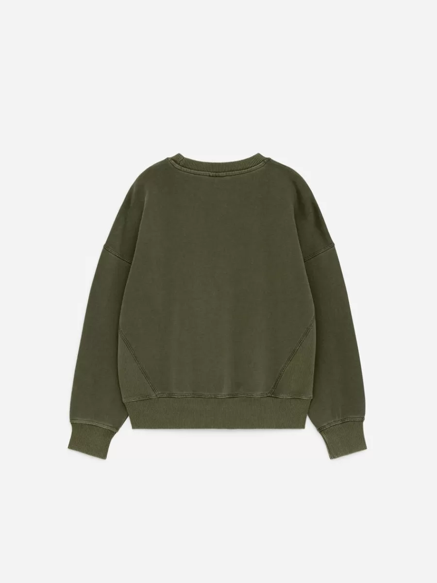 Shop ARKET Relaxed Cotton Sweatshirt Khaki Green