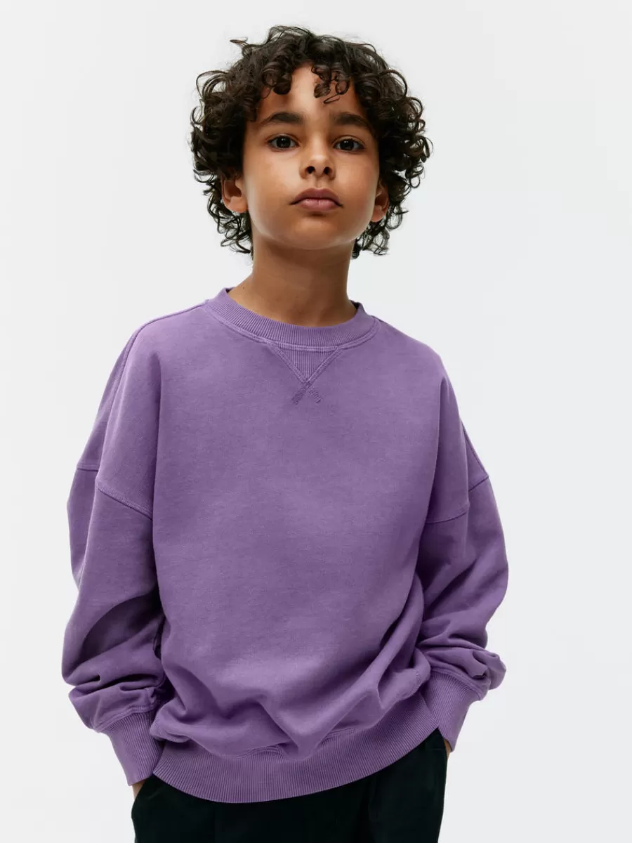Cheap ARKET Relaxed Cotton Sweatshirt Purple