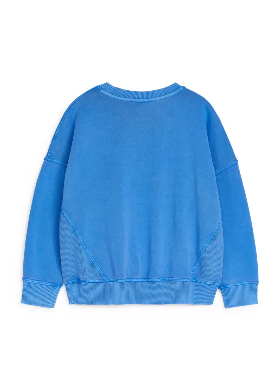 Shop ARKET Relaxed Cotton Sweatshirt Bright Blue