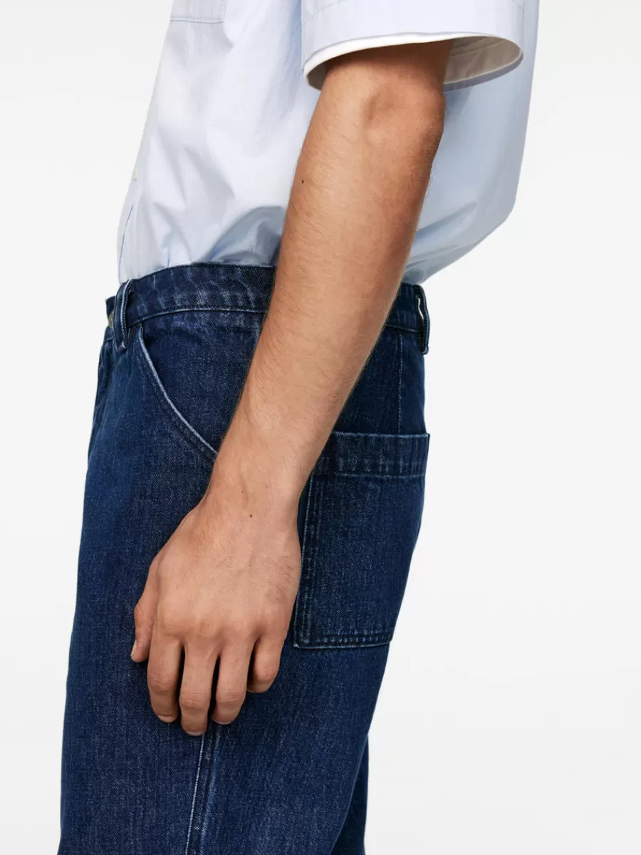 Cheap ARKET Relaxed Denim Trousers Dark Blue