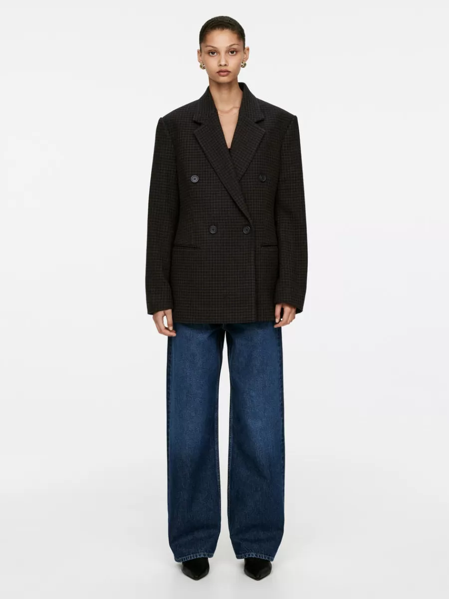 Hot ARKET Relaxed Double-Breasted Blazer Dark Brown