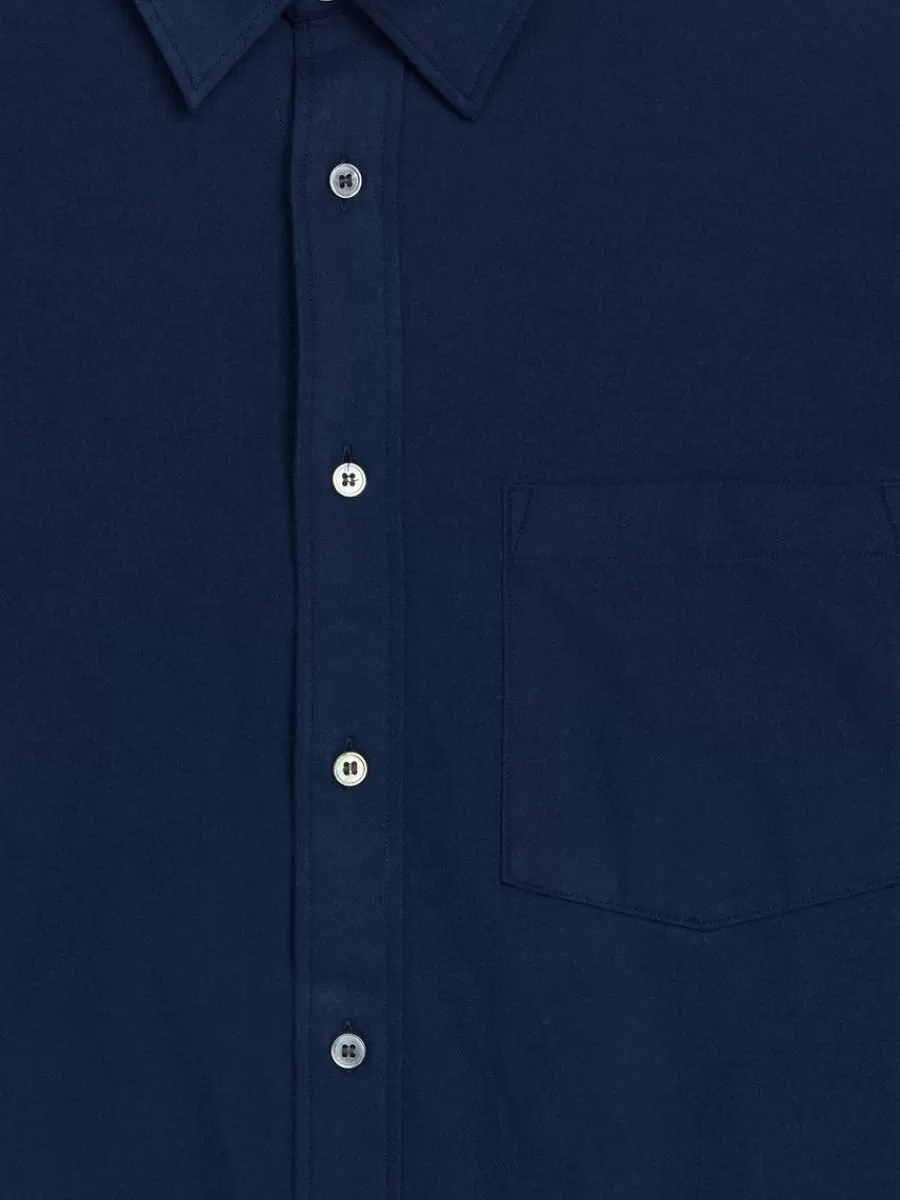 Hot ARKET Relaxed Flannel Shirt Dark Blue