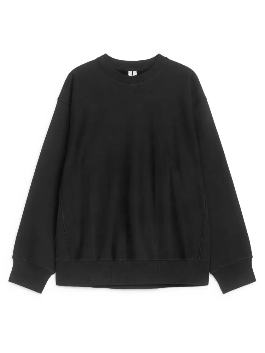 Online ARKET Relaxed Heavyweight Sweatshirt Black