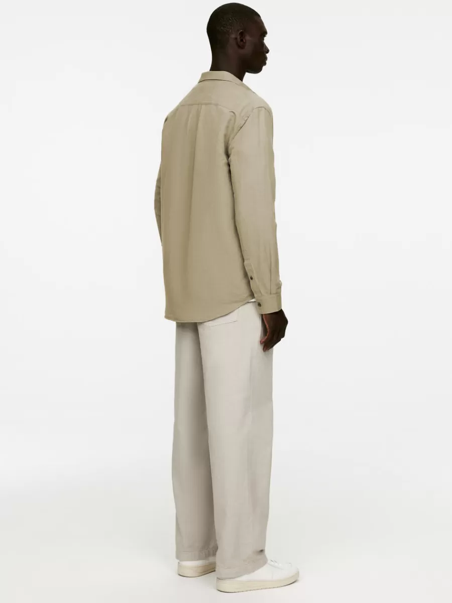 Discount ARKET Relaxed Linen-Cotton Shirt Mole