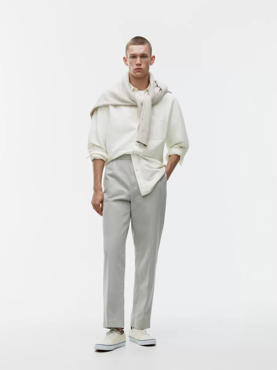 Online ARKET Relaxed Linen-Cotton Shirt Off White