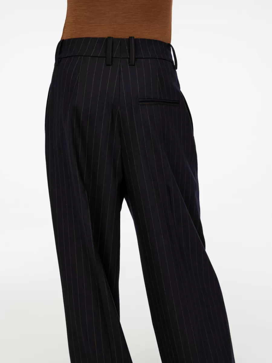 Fashion ARKET Relaxed Pleat Trousers Dark Blue