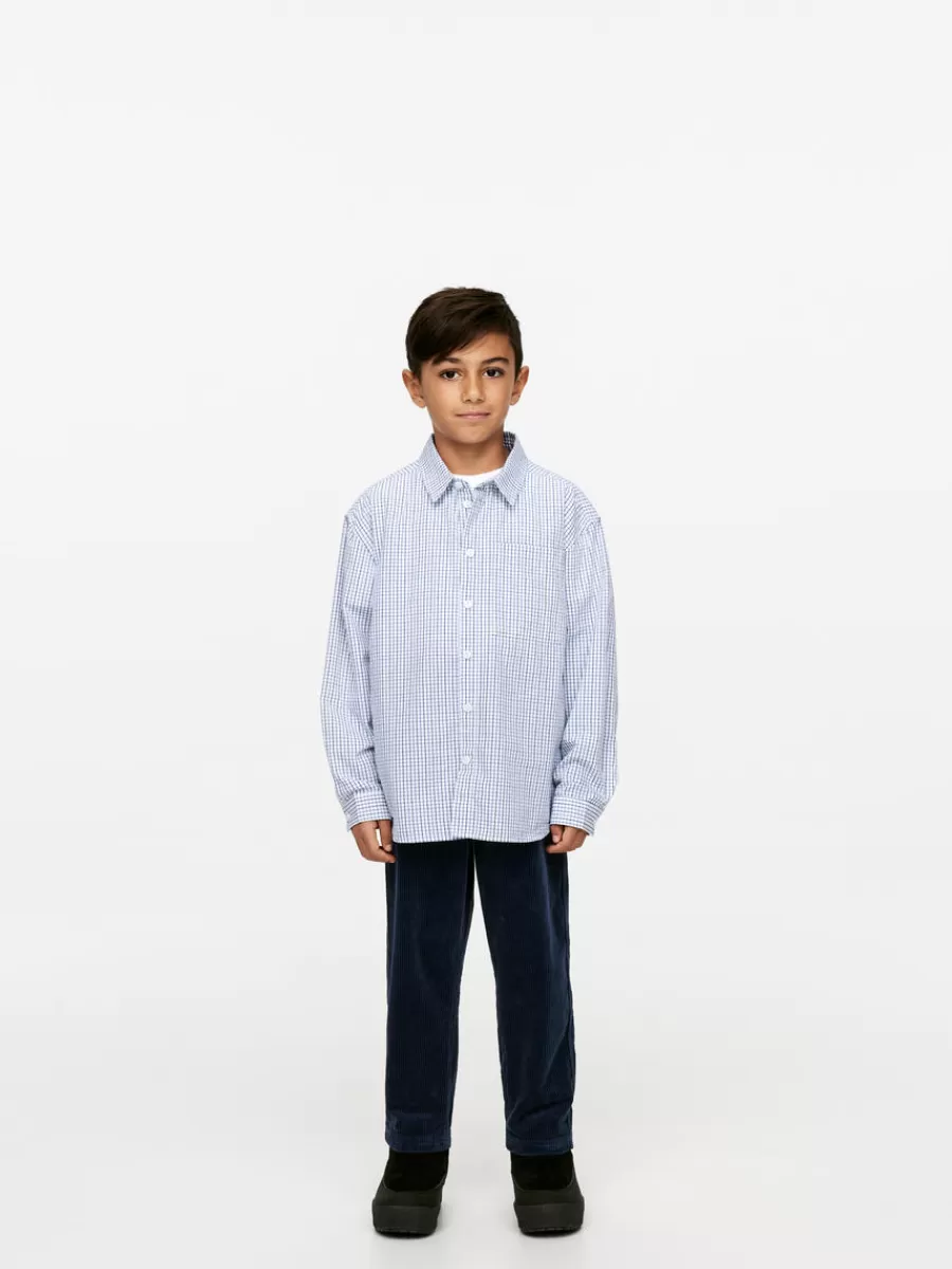 Cheap ARKET Relaxed Poplin Shirt White/Checkered