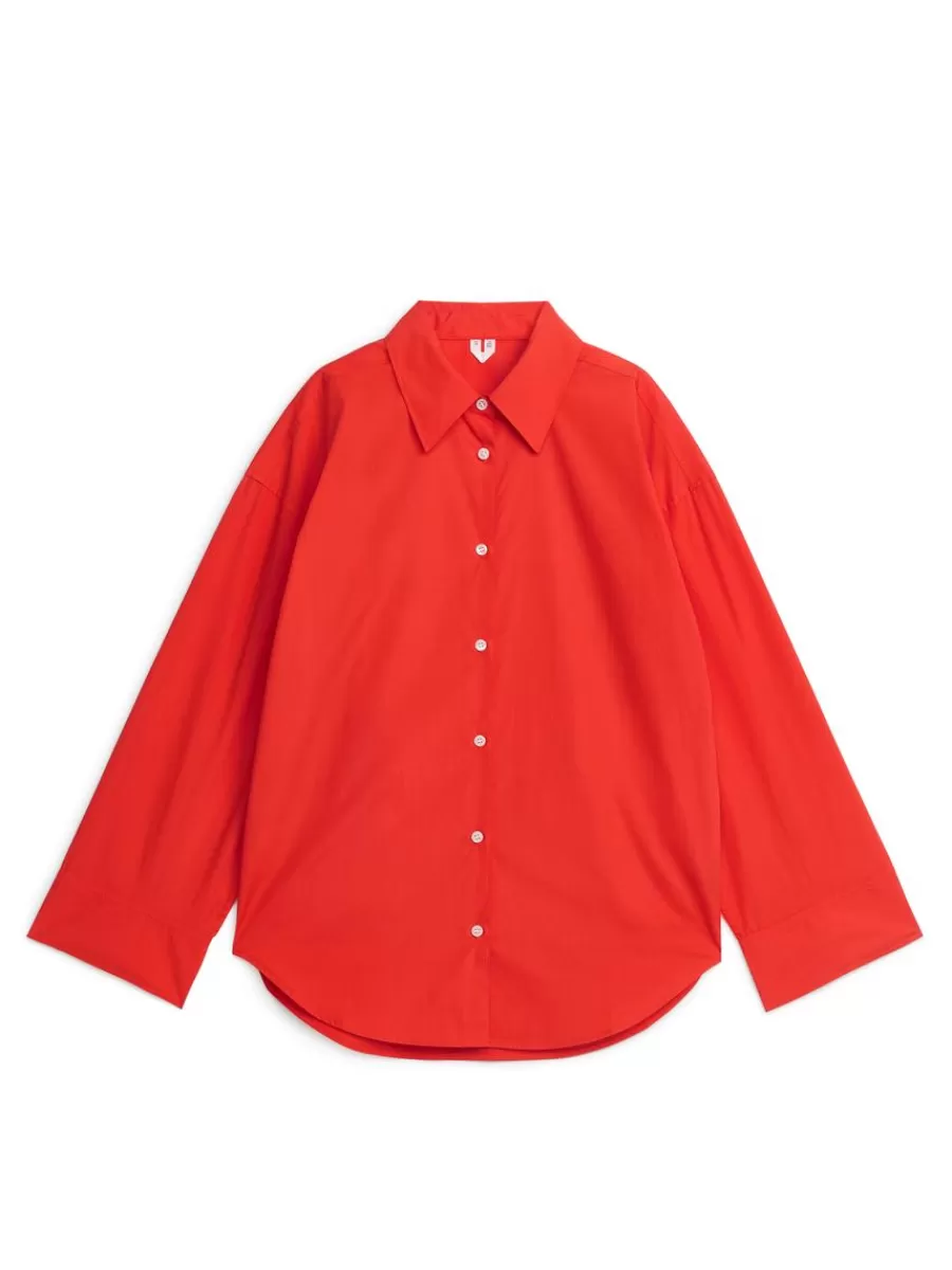 Best ARKET Relaxed Poplin Shirt Red