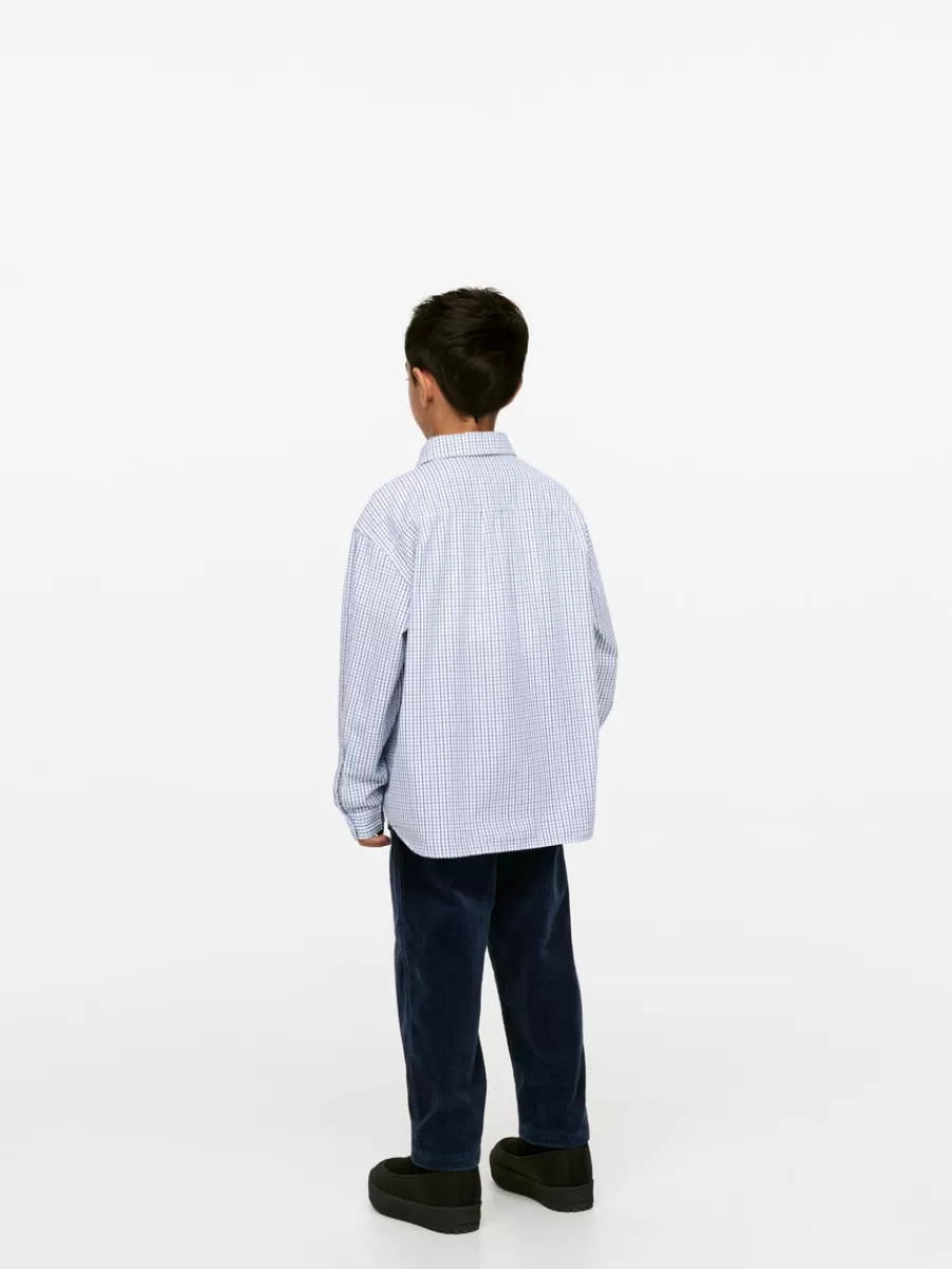 Cheap ARKET Relaxed Poplin Shirt White/Checkered