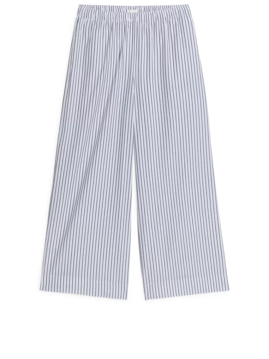 Outlet ARKET Relaxed Pyjama Trousers White/Black