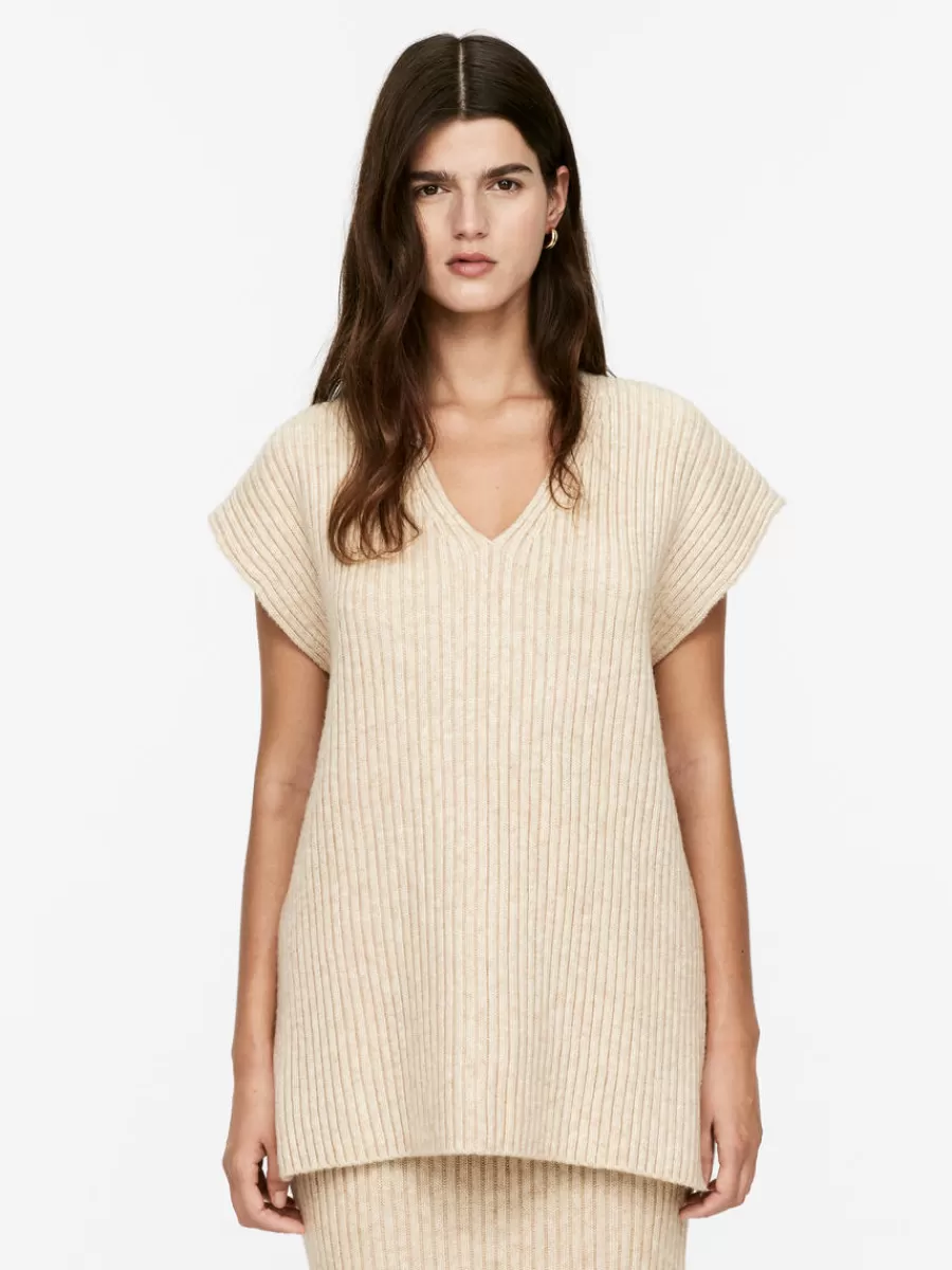 Clearance ARKET Relaxed Rib-Knit Vest Light Beige
