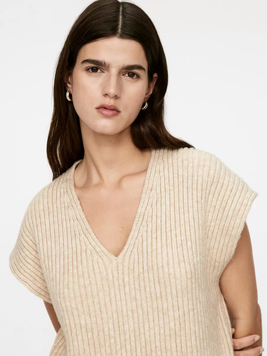 Clearance ARKET Relaxed Rib-Knit Vest Light Beige