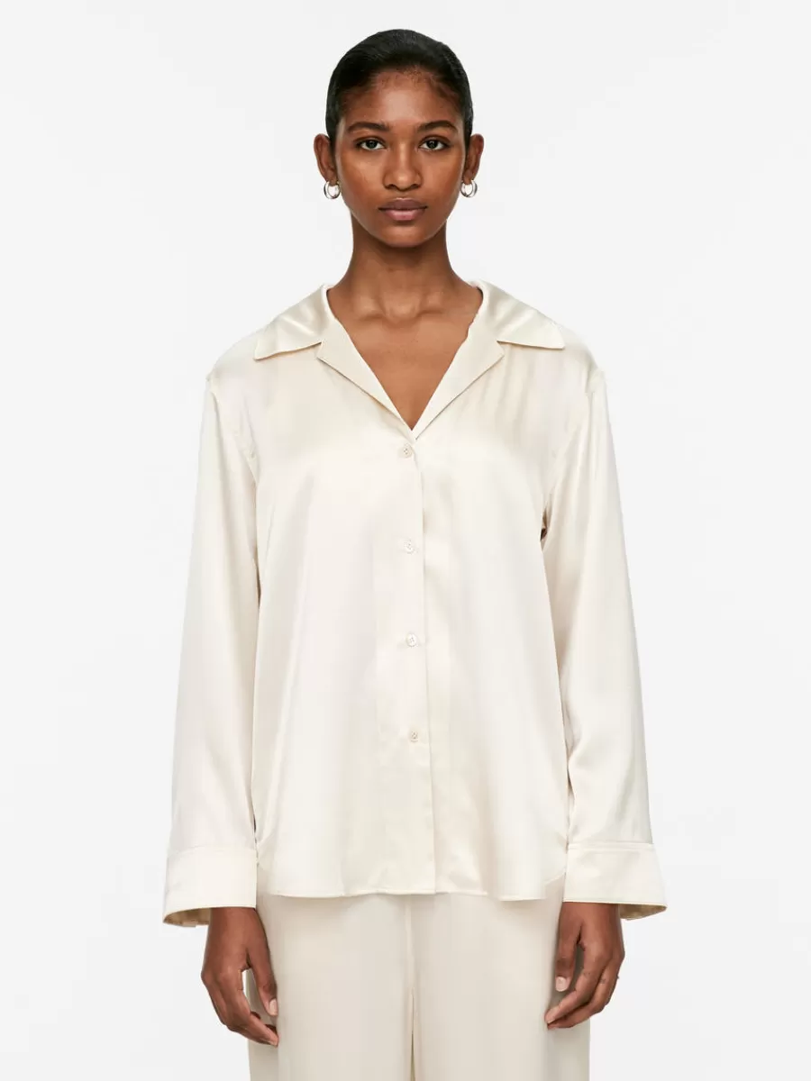 Flash Sale ARKET Relaxed Silk Shirt Off-White