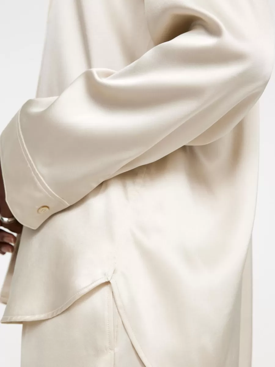 Flash Sale ARKET Relaxed Silk Shirt Off-White