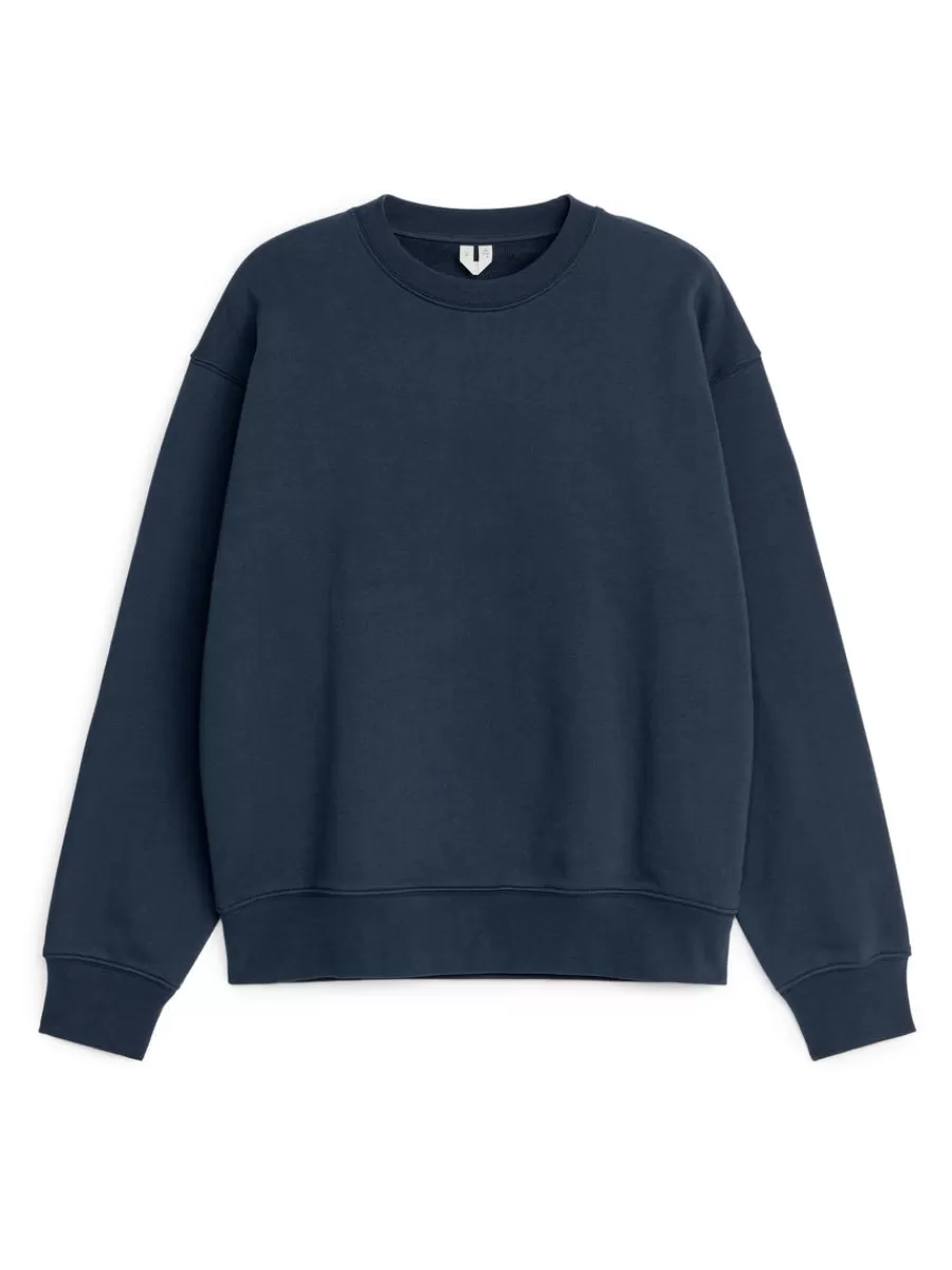 New ARKET Relaxed Sweatshirt Dark Blue