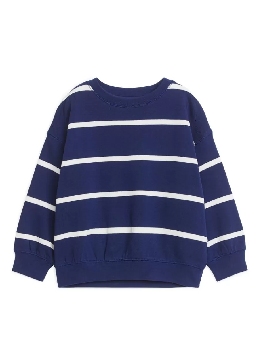 New ARKET Relaxed Sweatshirt Dark Blue/Off White