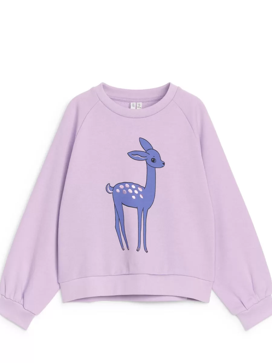Clearance ARKET Relaxed Sweatshirt Lilac/Reindeer