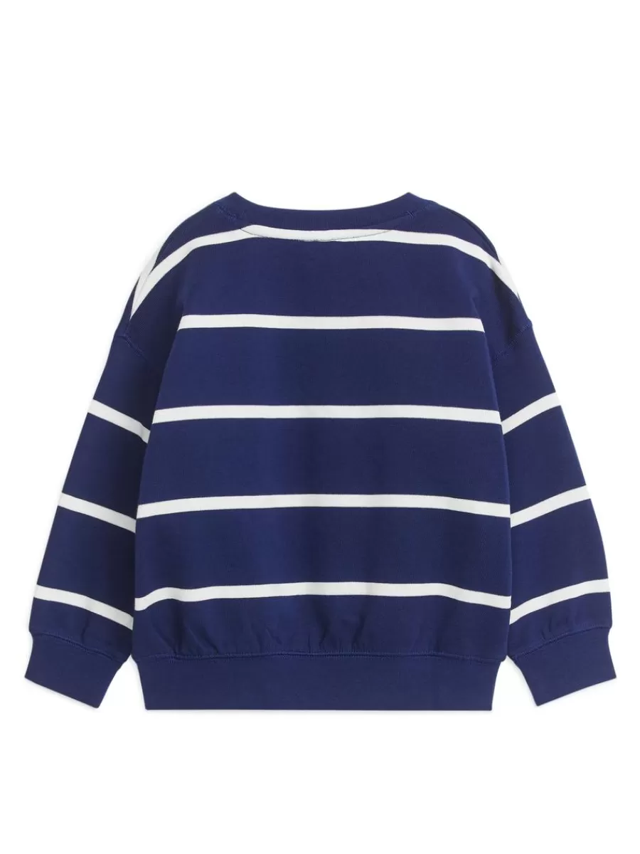 New ARKET Relaxed Sweatshirt Dark Blue/Off White