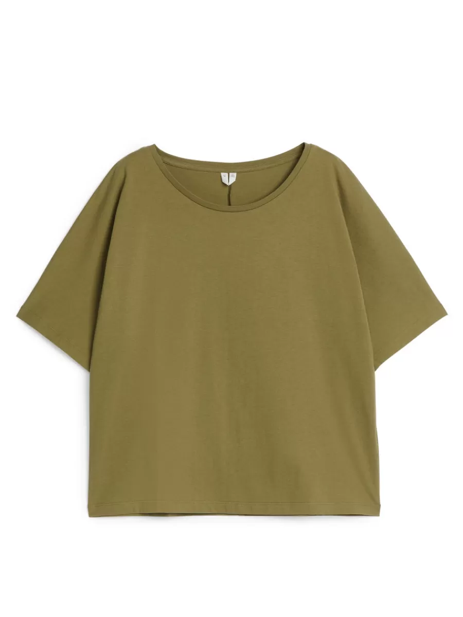 Online ARKET Relaxed T-Shirt Khaki