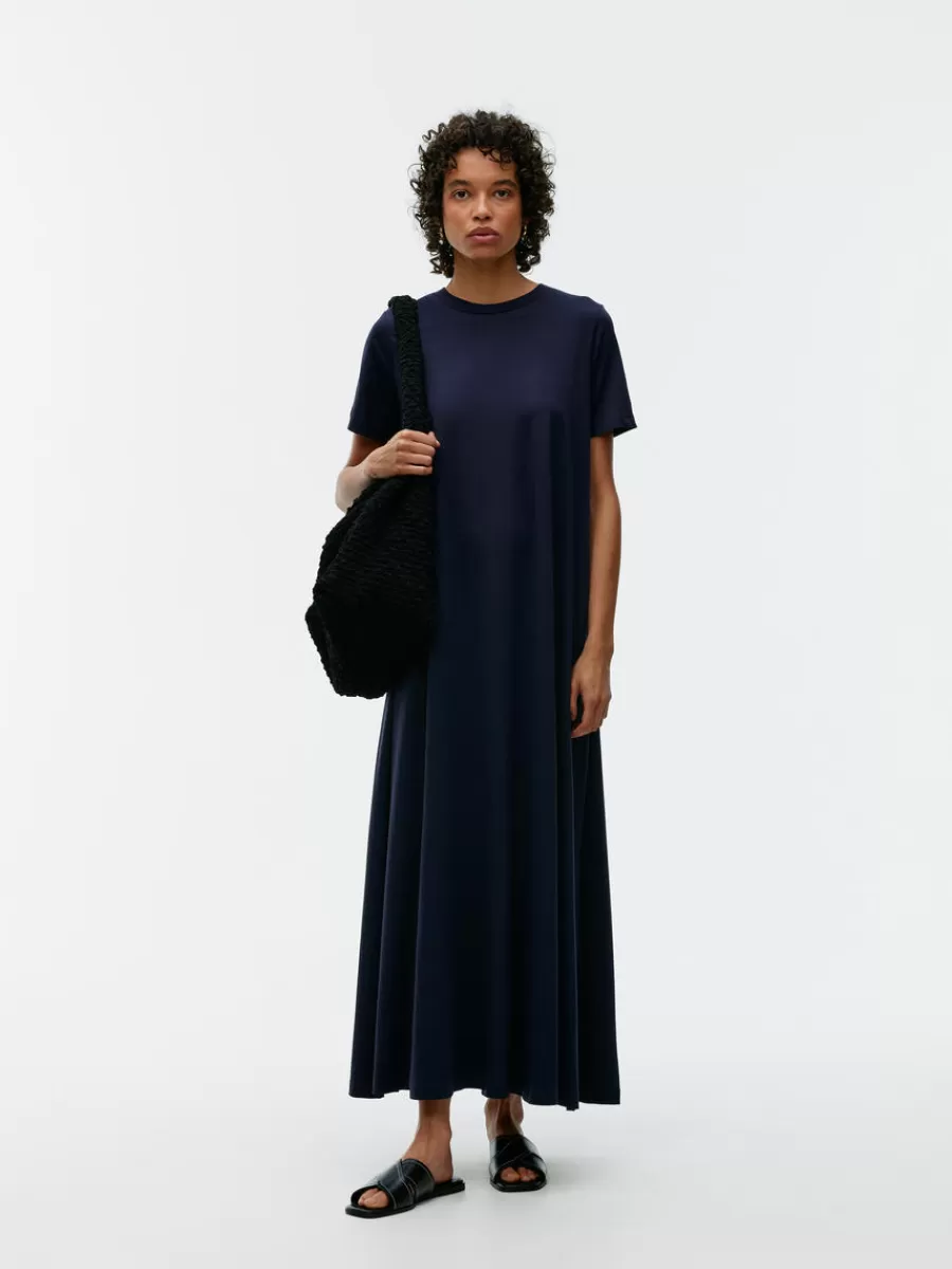 Hot ARKET Relaxed T-Shirt Dress Dark Blue