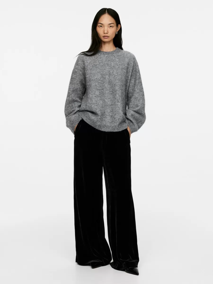 Discount ARKET Relaxed Velvet Trousers Black