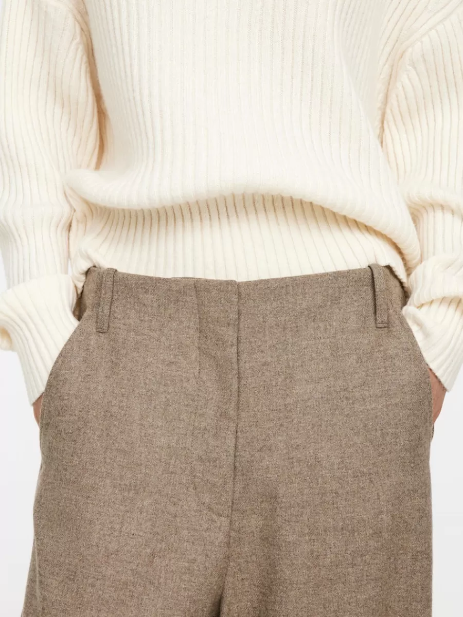 Fashion ARKET Relaxed Wool-Blend Trousers Dark Mole