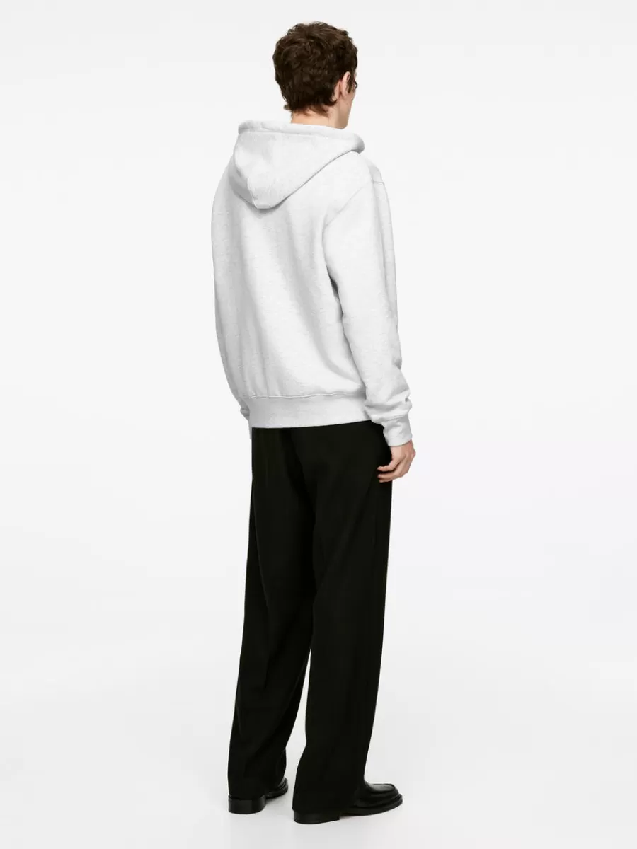 Sale ARKET Relaxed Zip Hoodie Grey Melange