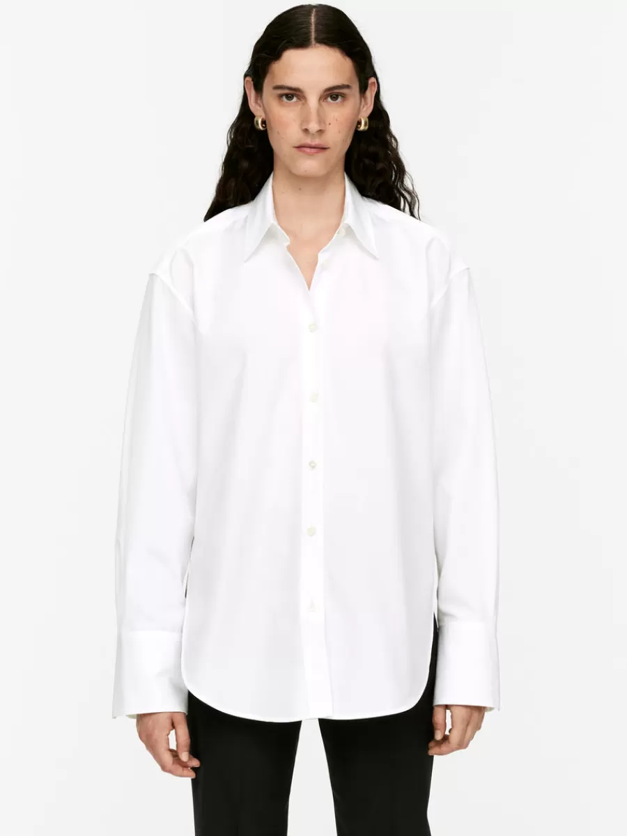 Cheap ARKET Relaxed-Fit Poplin Shirt White