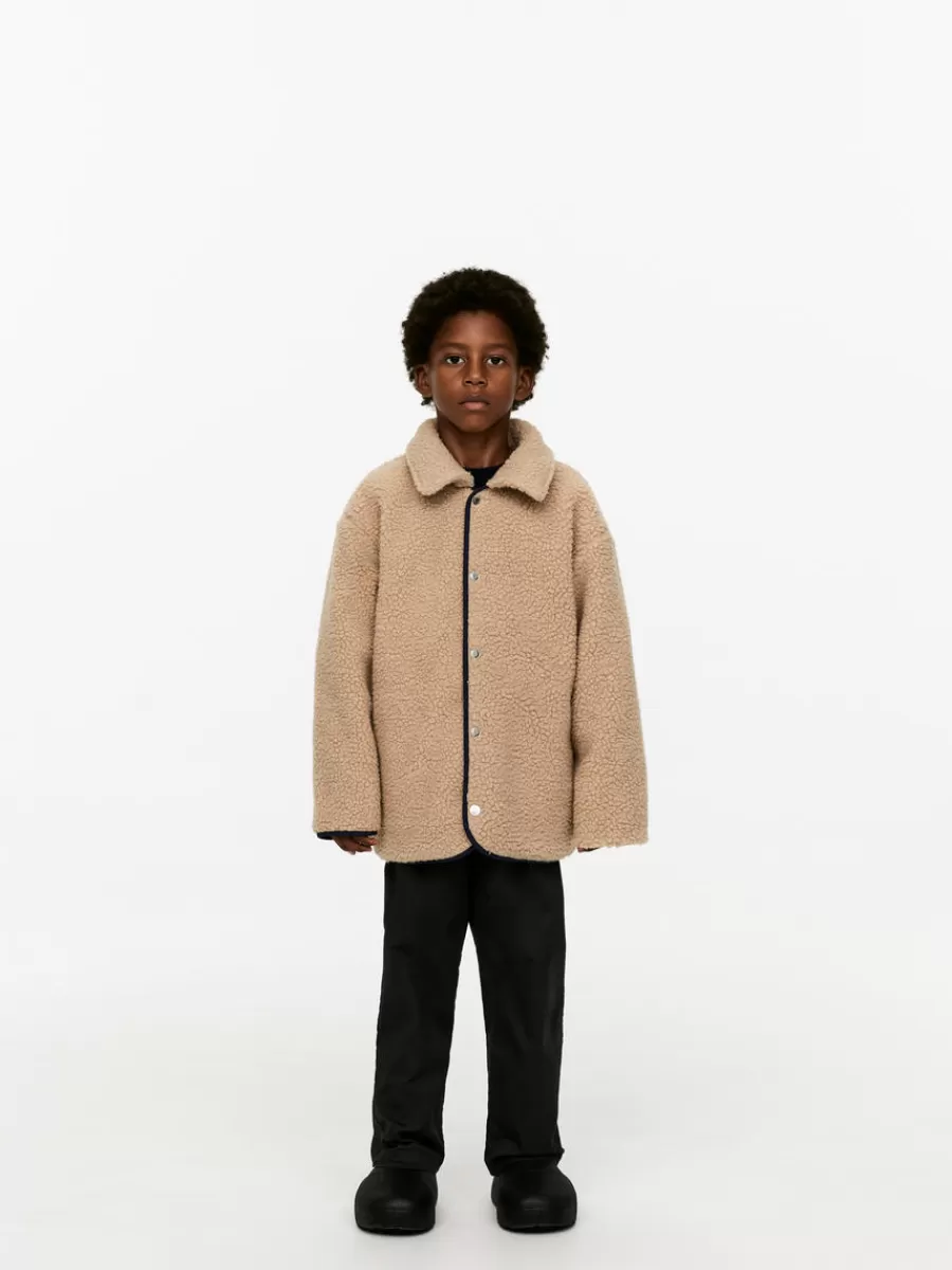 Sale ARKET Reversible Pile Jacket Dark Blue/Beige