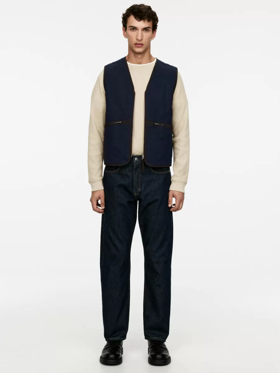 Store ARKET Reversible Quilted Vest Dark Blue