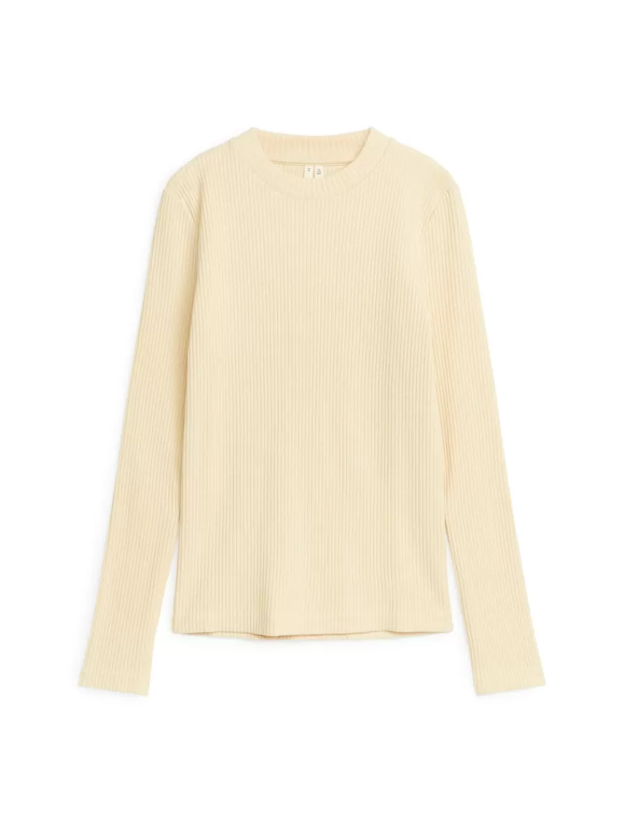 Best ARKET Rib Cotton Top Beige
