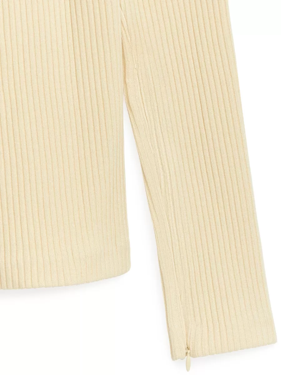 Best ARKET Rib Cotton Top Beige