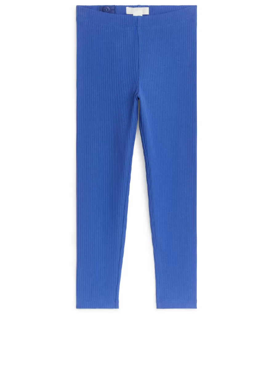 Hot ARKET Rib Jersey Leggings Blue