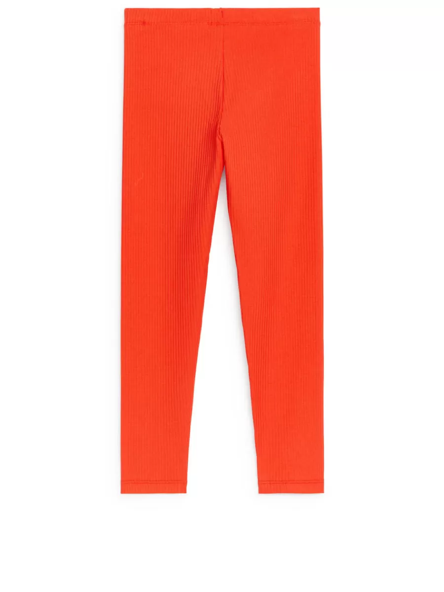 Discount ARKET Rib Jersey Leggings Bright Red