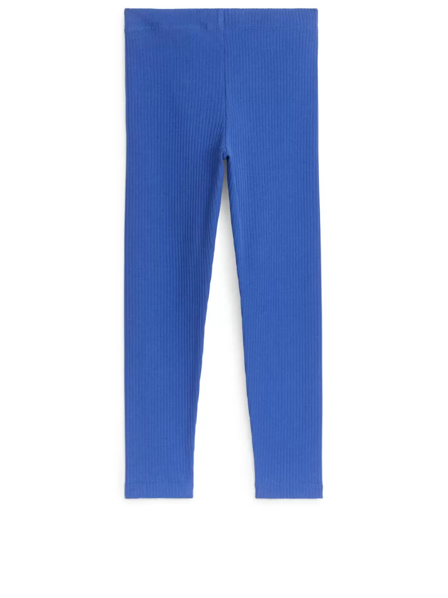 Hot ARKET Rib Jersey Leggings Blue
