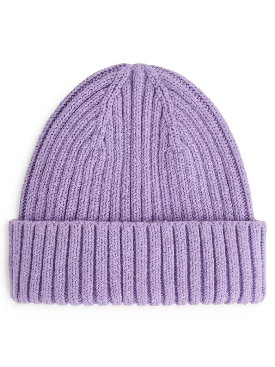 Clearance ARKET Rib Knit Baby Beanie Lilac