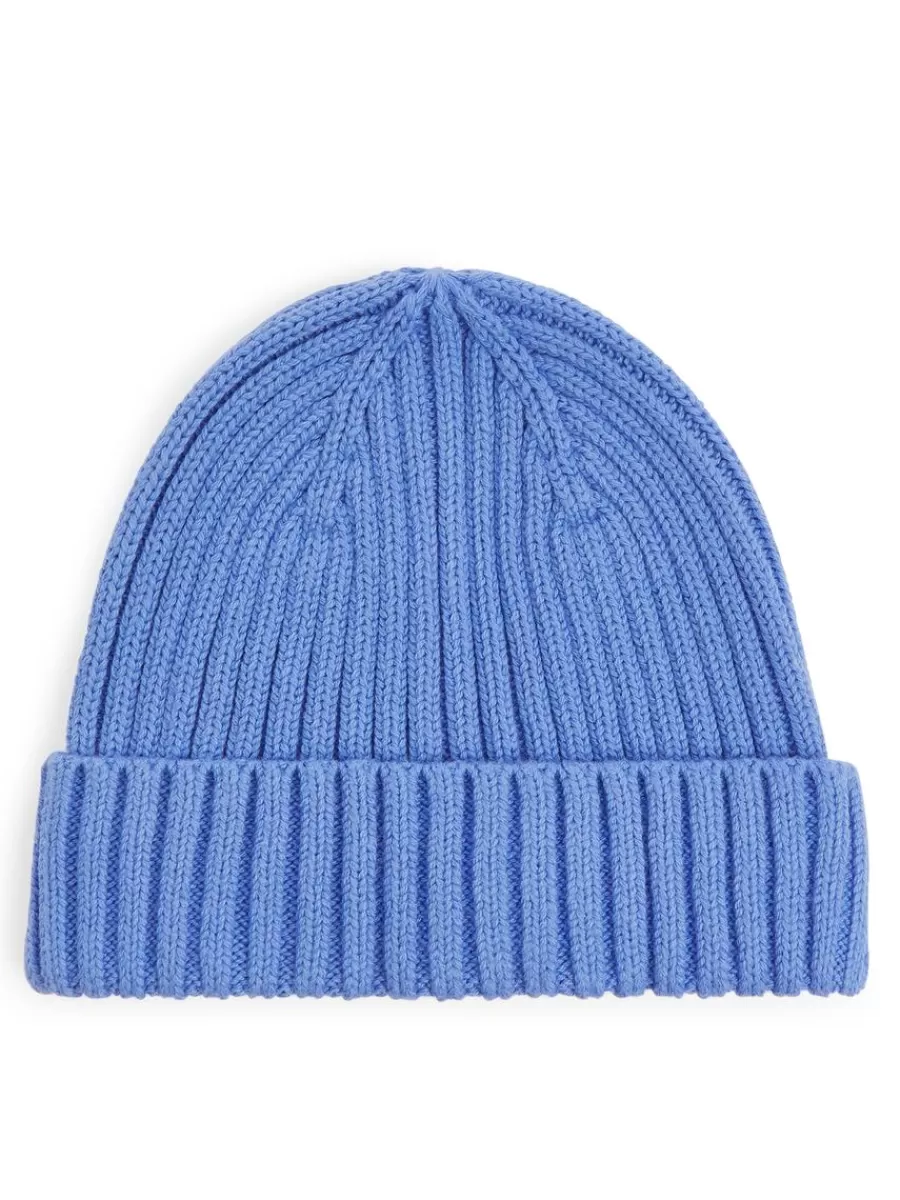 Online ARKET Rib Knit Baby Beanie Light Blue