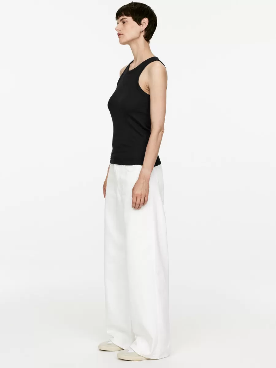 Discount ARKET Rib Racer Tank Top Black