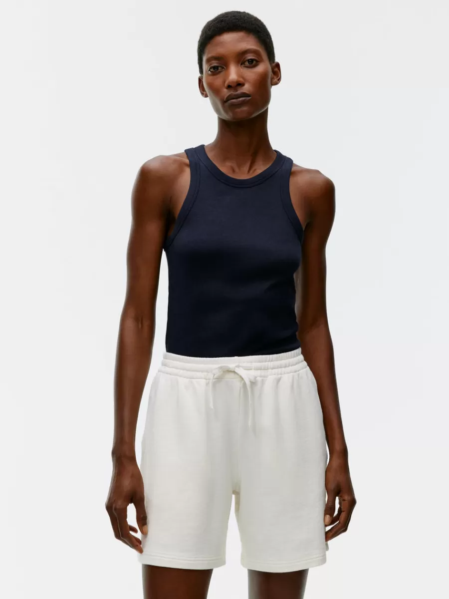 Online ARKET Rib Racer Tank Top Dark Blue