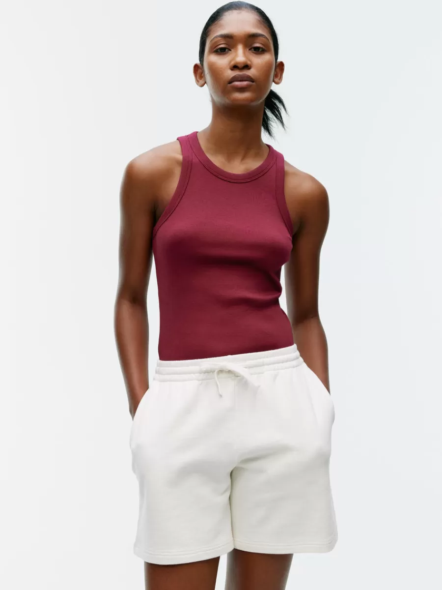 Cheap ARKET Rib Racer Tank Top Dark Red