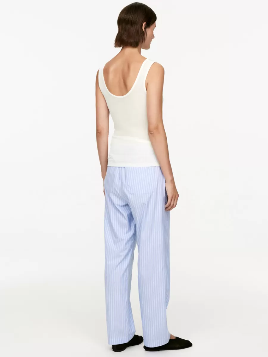 Cheap ARKET Rib Silk Top Off White