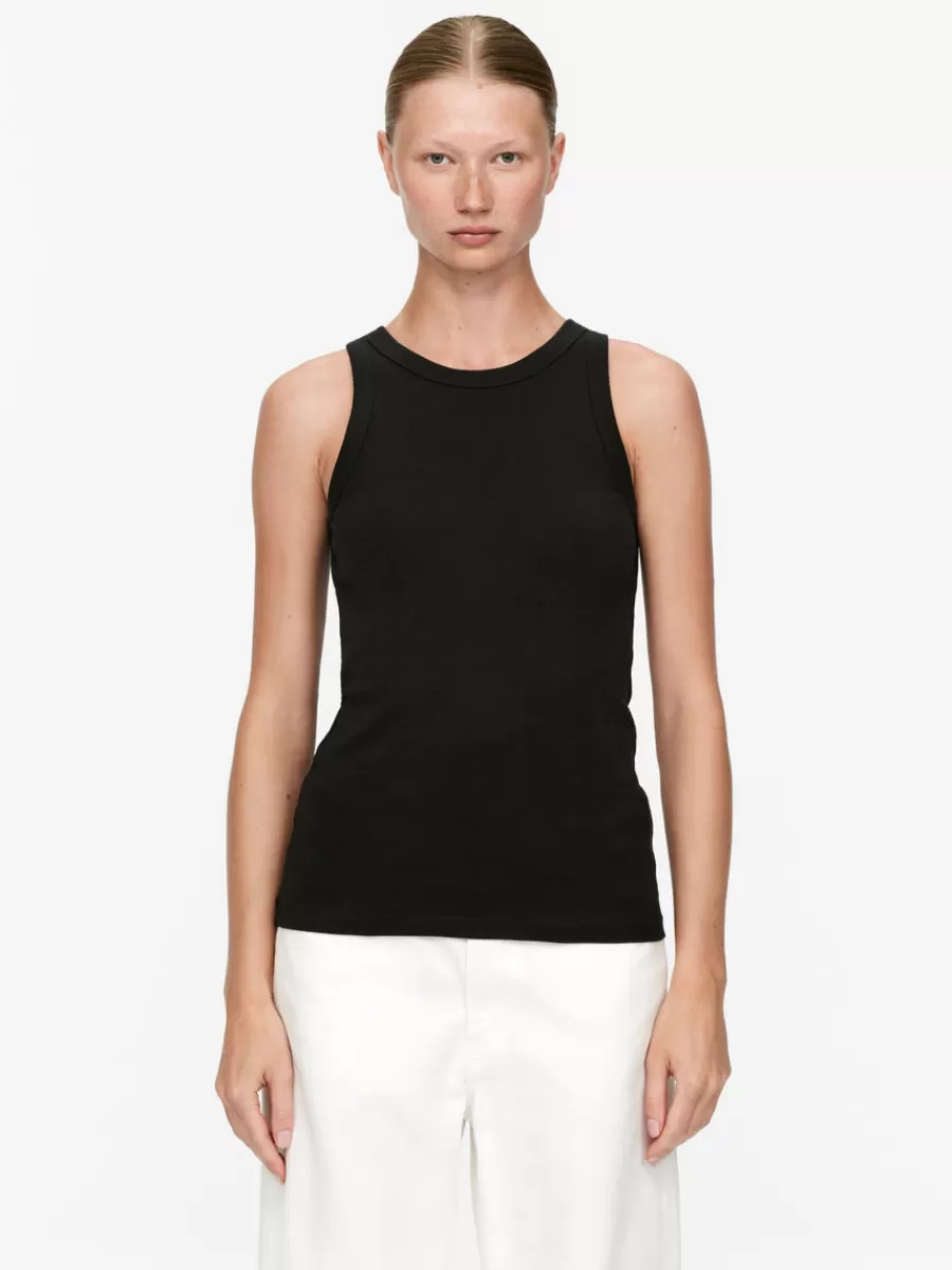 Sale ARKET Rib Tank Top Black