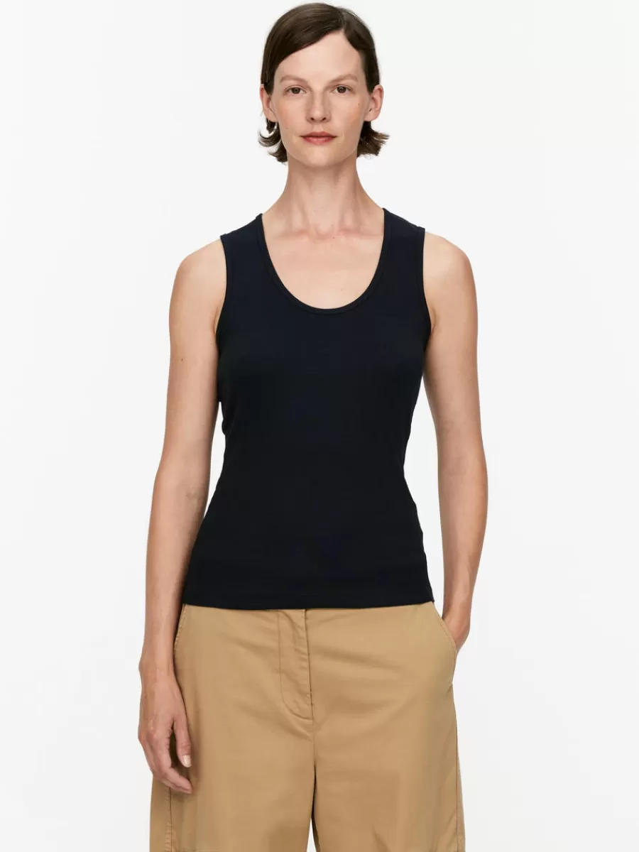 Fashion ARKET Rib Tank Top Dark Blue