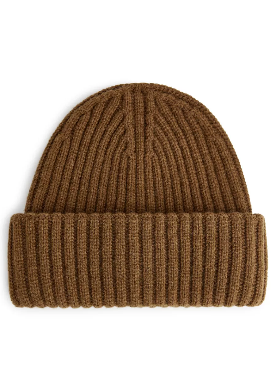 Sale ARKET Ribbed Beanie Brown